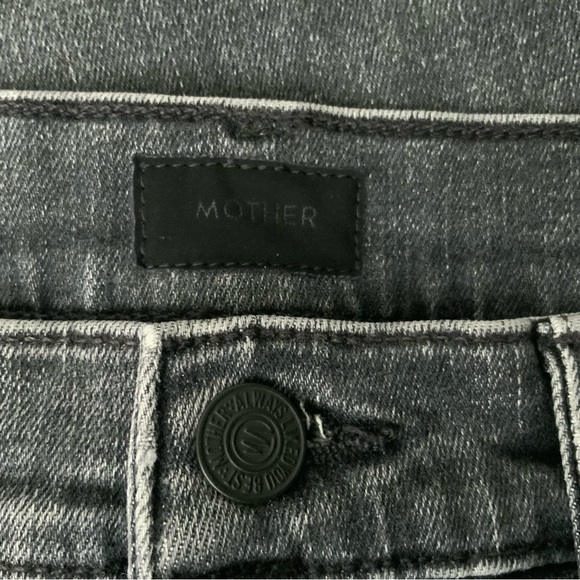MOTHER Jeans High Waisted Rascal Slice Undone Hem Black Size 29 - Picture 10 of 16